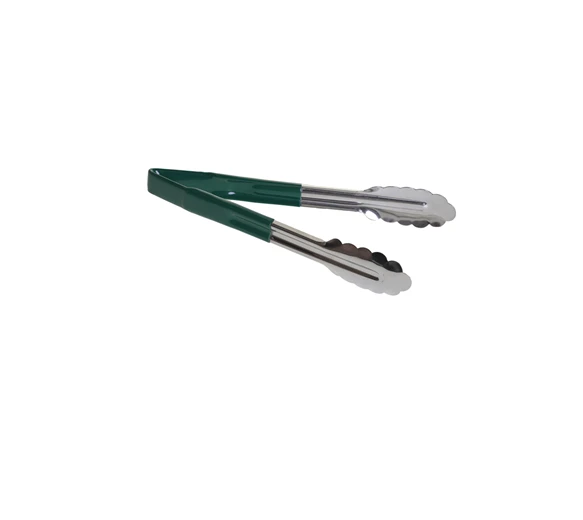 Vinyl Coated Green Serving Tongs 245mm
