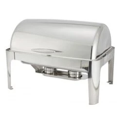 Stainless Steel Roll Top Chafing Dish Full Size 1-1 GN 9 Litre Twin Pack