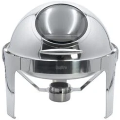 Quattro Round Roll Top Chafing Dish With Glass Window 6 Litre Capacity