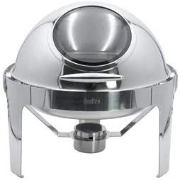 Quattro Round Roll Top Chafing Dish With Glass Window 6 Litre Capacity