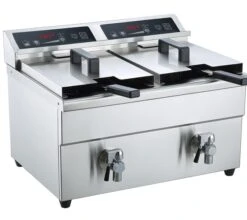Gastrotek 2 X 8 Litre Energy Efficient Induction Catering Fryer With Drain Tap