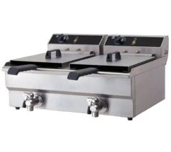 Quattro Twin 2 X 19 Litre Tank Commercial Fryer With Drain Taps