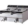 Quattro Electric Countertop Commercial Fryer Twin 12 Litre Tanks With Drain Taps