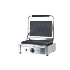Quattro Heavy Duty Large Single Panini - Contact Grill Ribbed Top + Bottom Plates