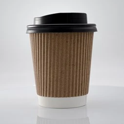 ECatering Essentials Pack Of 500 8oz Kraft Ripple Coffee Cup - Image 4