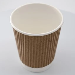 ECatering Essentials Pack Of 500 8oz Kraft Ripple Coffee Cup - Image 3