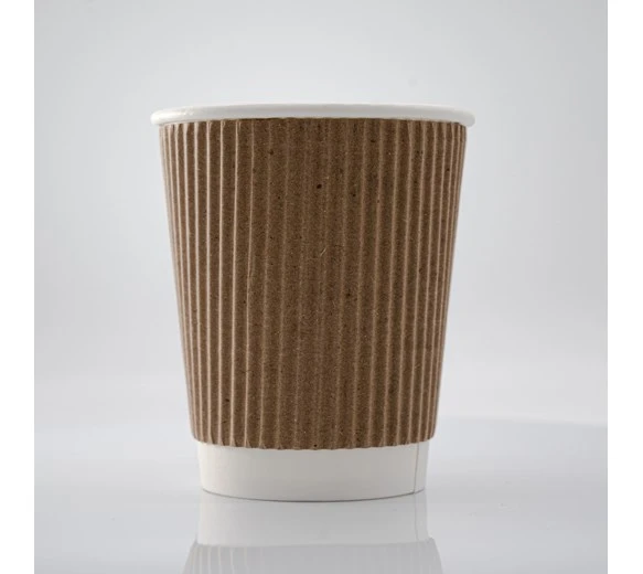 ECatering Essentials Pack Of 500 8oz Kraft Ripple Coffee Cup - Image 6
