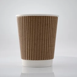 ECatering Essentials Pack Of 500 8oz Kraft Ripple Coffee Cup
