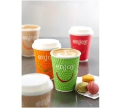 8oz Enjoy Coffee Paper Cups - ECatering Essentials