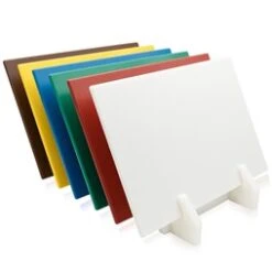 ECatering Chopping Board Pack Of 6 - Including FREE Stand (44 X 30 X 2.5cm)